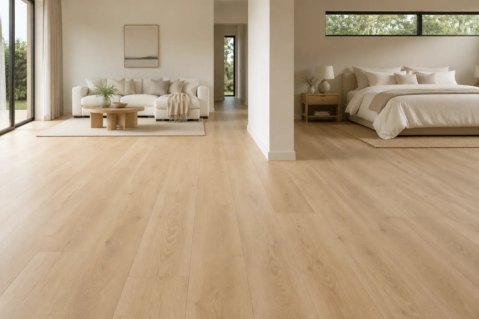 Minimal light oak interior